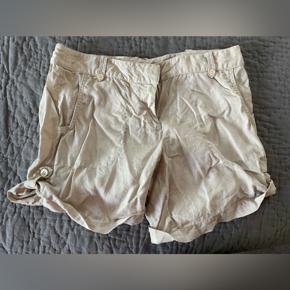 Vintage J. Crew 100% linen cuffed shorts size 10